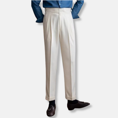 Classic Fit High Waisted Wool Trousers - Nocini