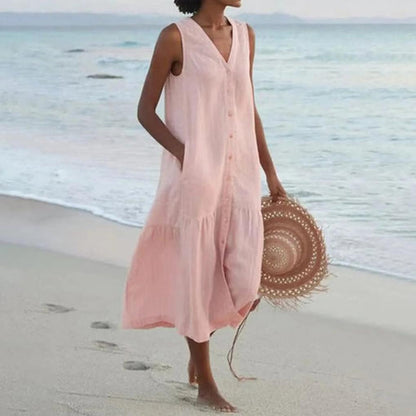 Classic V-Neck Dress for Women