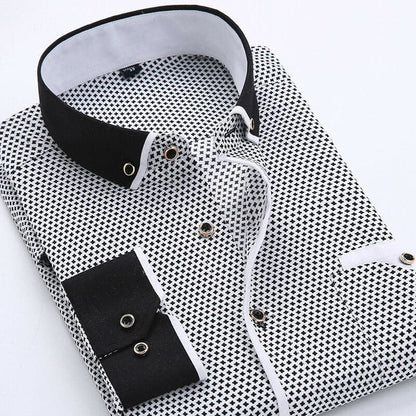 Regular Fit Mens Geometric Dress Shirt