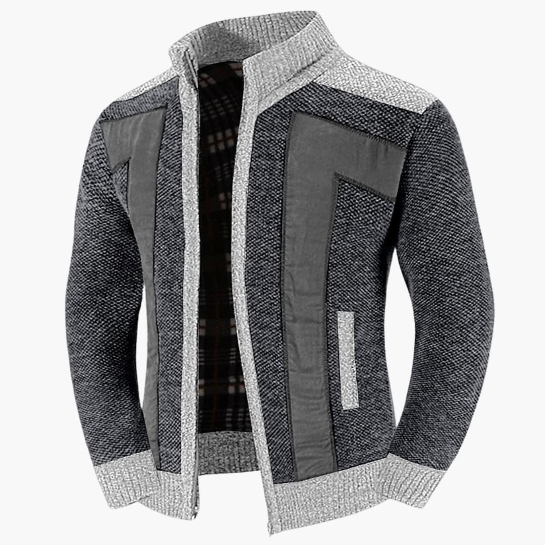 Men's Crew Neck Sweater with Fitted Sleeves - Olytrend