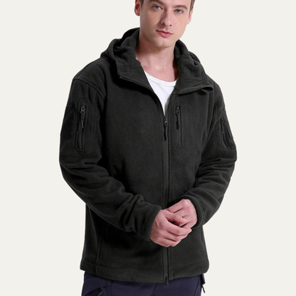 Men's Insulated Tactical Fleece Hoodie with Multiple Pockets