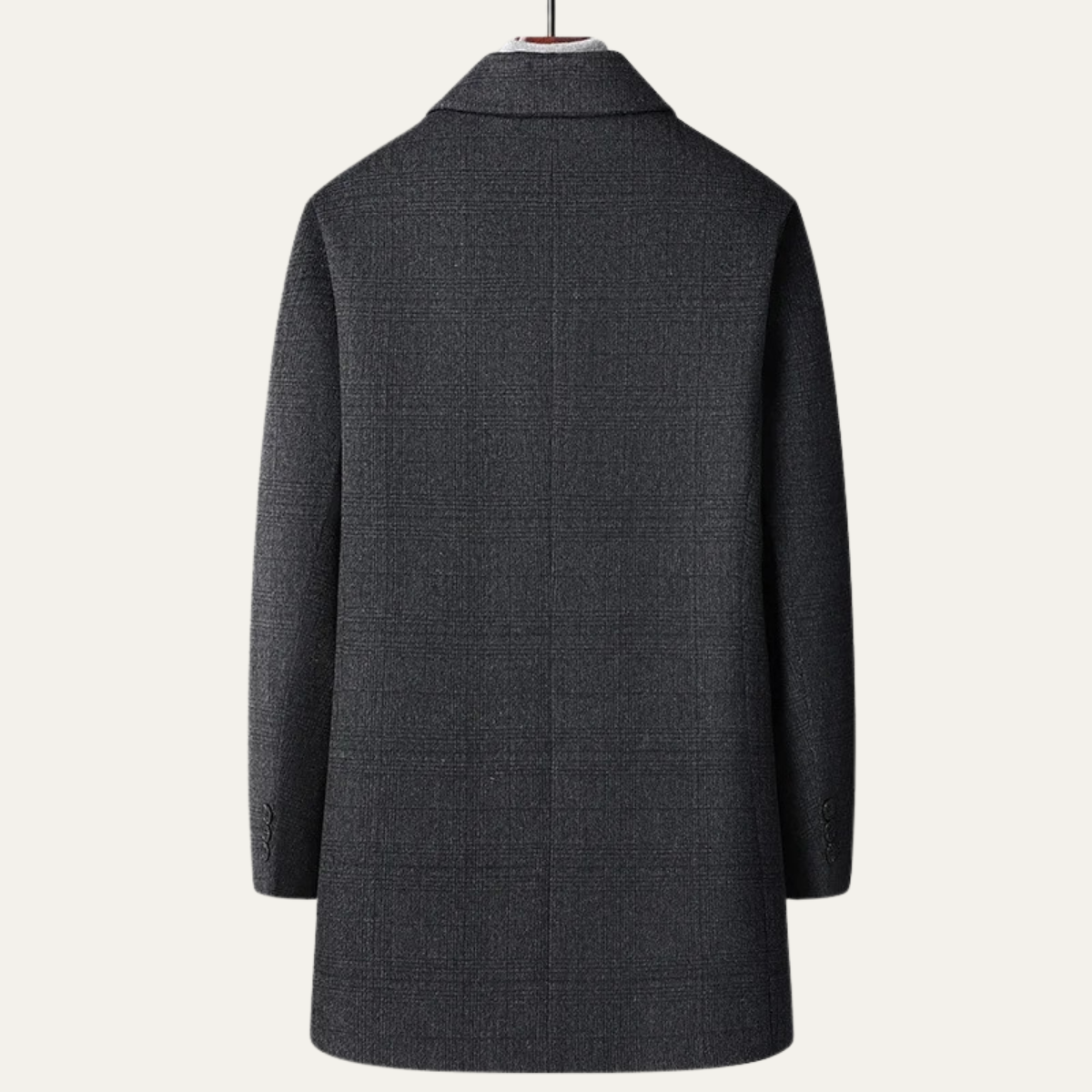 Warm Waterproof Plaid Men's Trench Coat