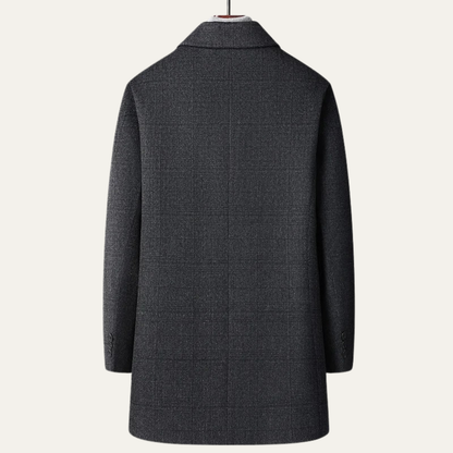 Warm Waterproof Plaid Men's Trench Coat