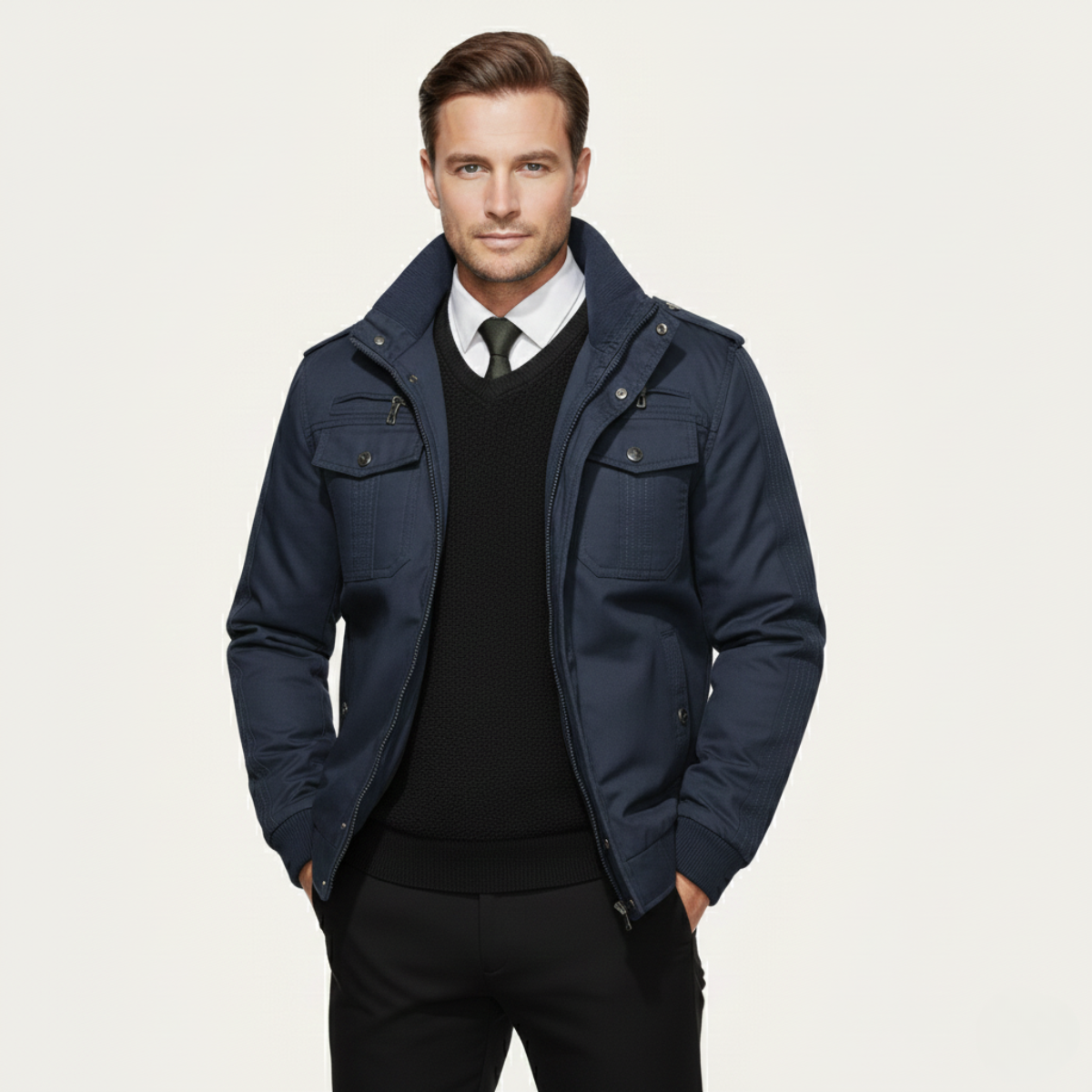 Warm Insulated Men's Zip Up Fleece Jacket