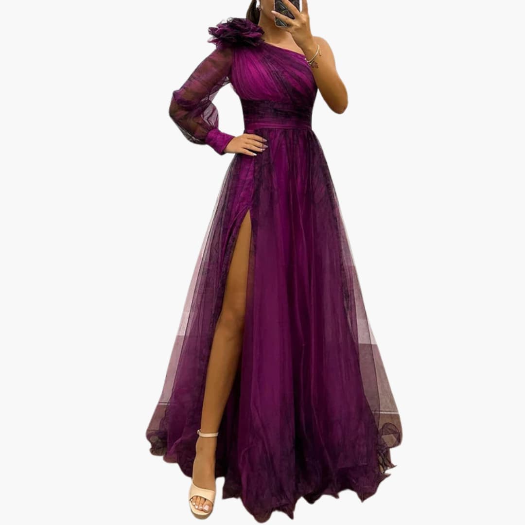 Chic Off Shoulder Maxi Evening Dress for Women