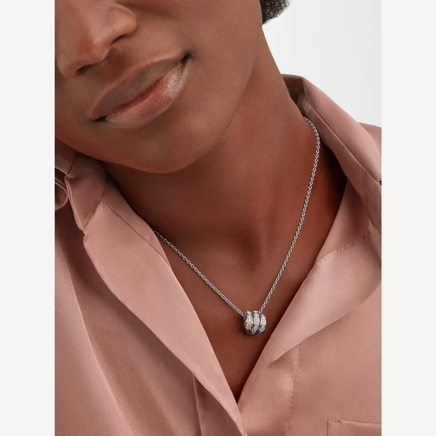 Luxury Silver White Gold Plated Pave Necklace