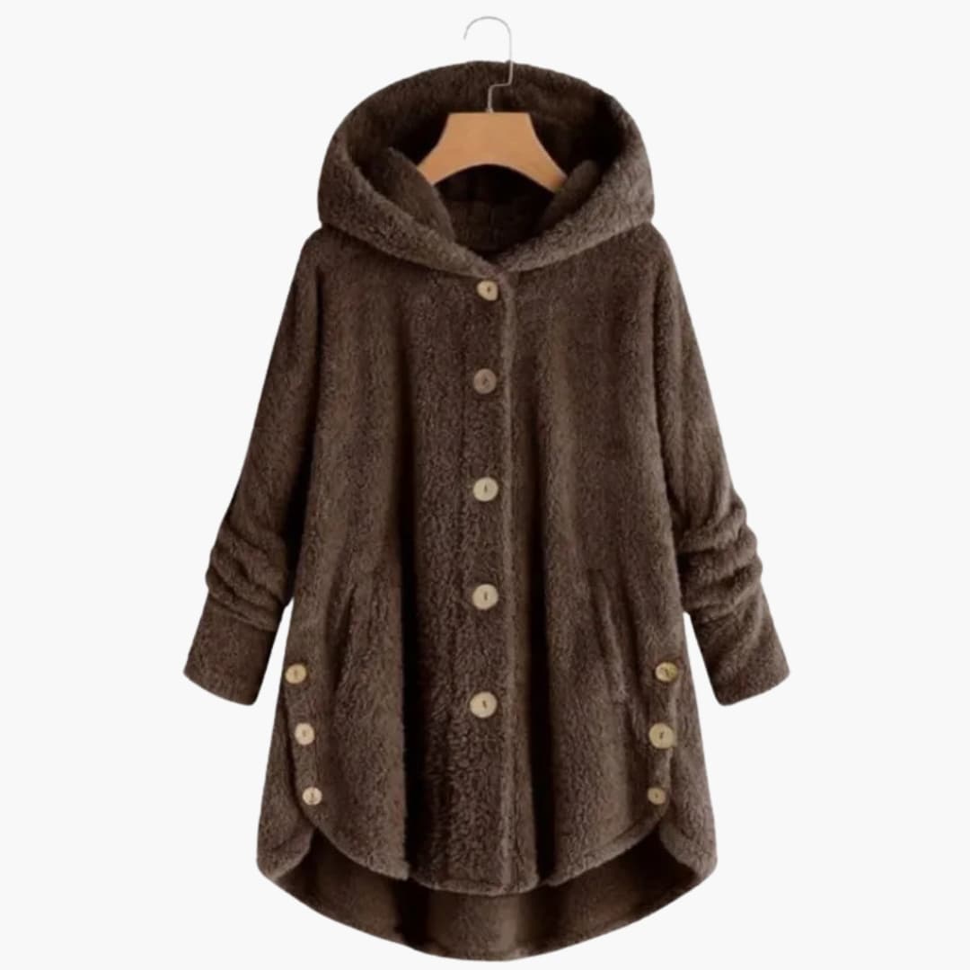 Ladies' Hooded Coat with Button Front