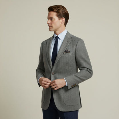 Classic Men's Tweed Business Blazer Jacket