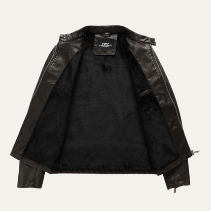 Slim Fit Classic Men's Leather Biker Jacket