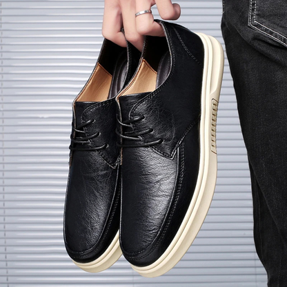 Classic Men's Brown Faux Leather Lace Up Shoes