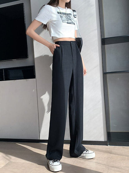 Classic High Waisted Wide Leg Pants for Women