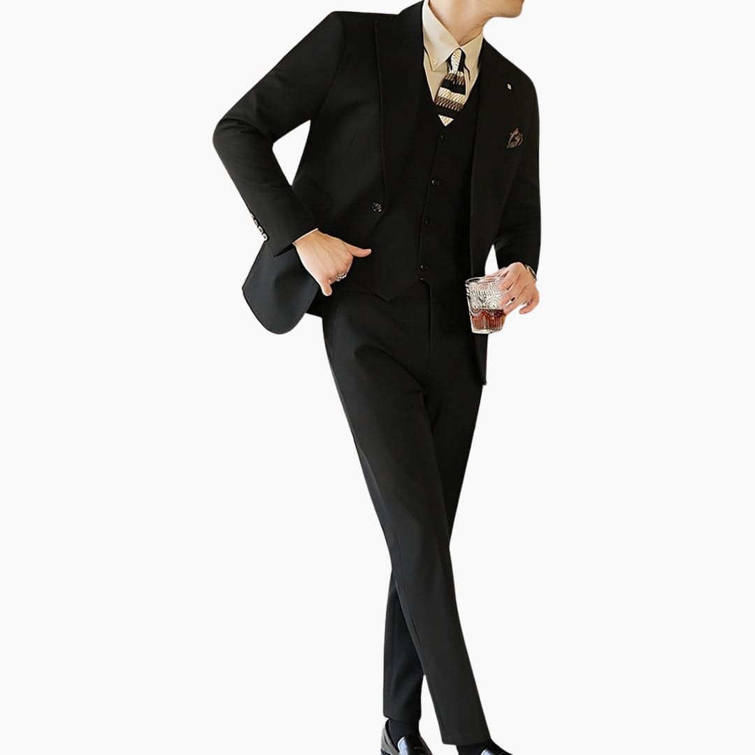 Men's Slim Fit 3 Piece Suit with Waistcoat - Olytrend