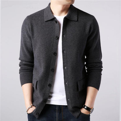 Men's Slim Fit Cardigan with Pockets and Soft Knit
