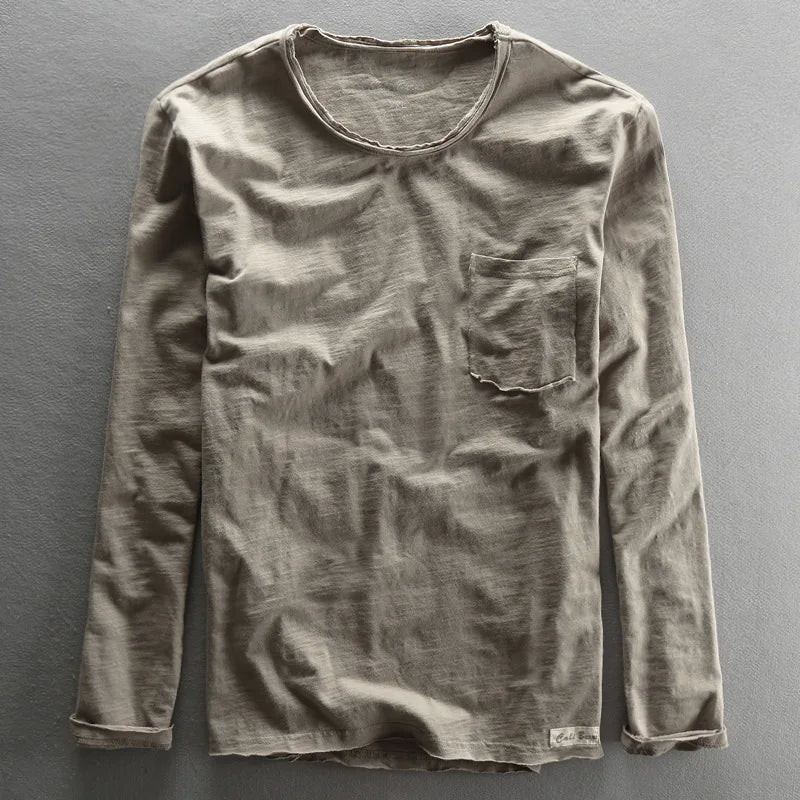 Classic Casual Long Sleeve Crew Top - Olytrend