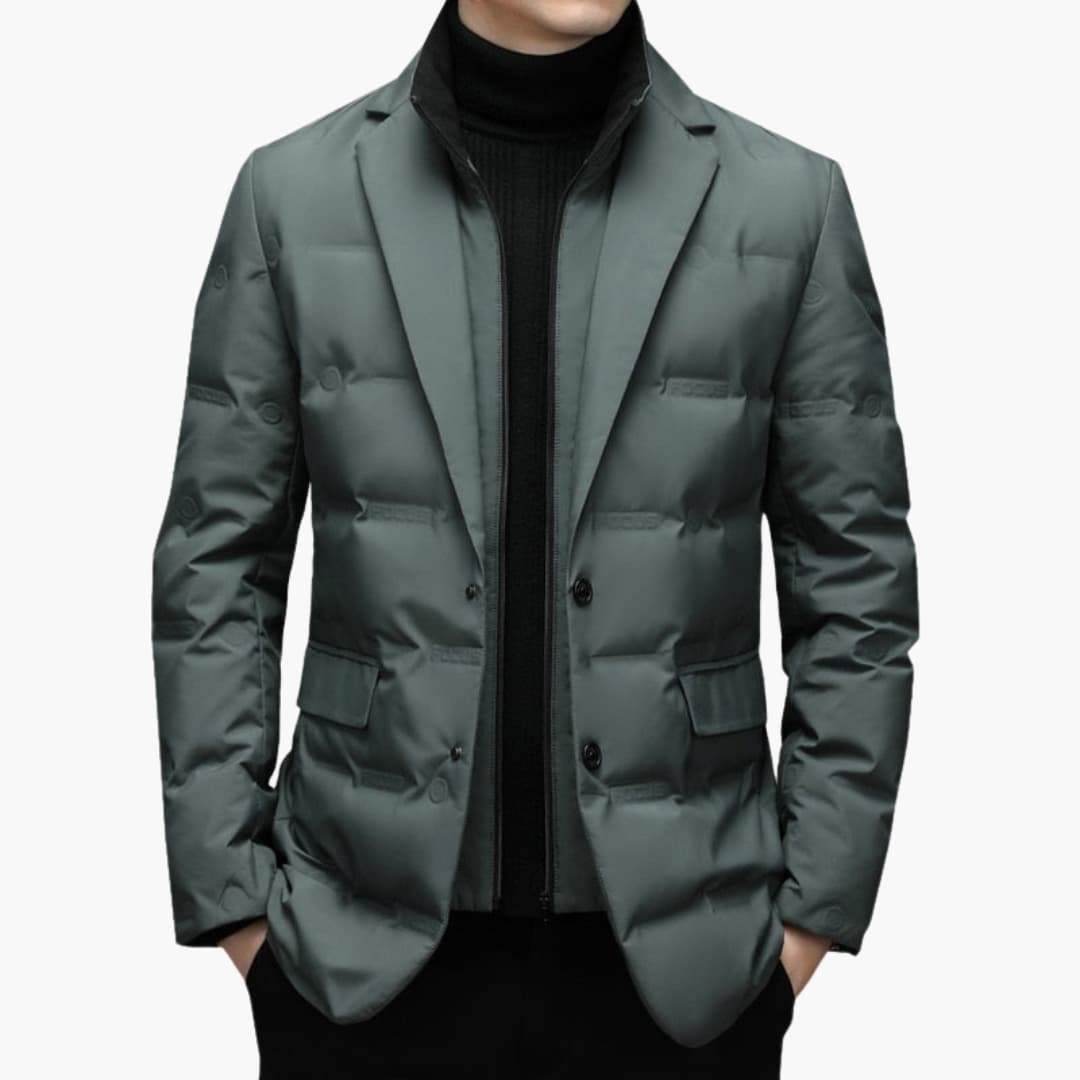 Classic Fit Men's Blazer Jacket with Button Front - Olytrend