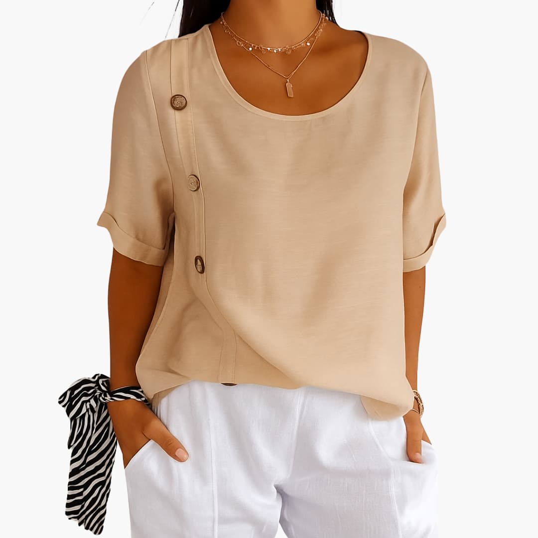 Ladies Casual Button Front Top