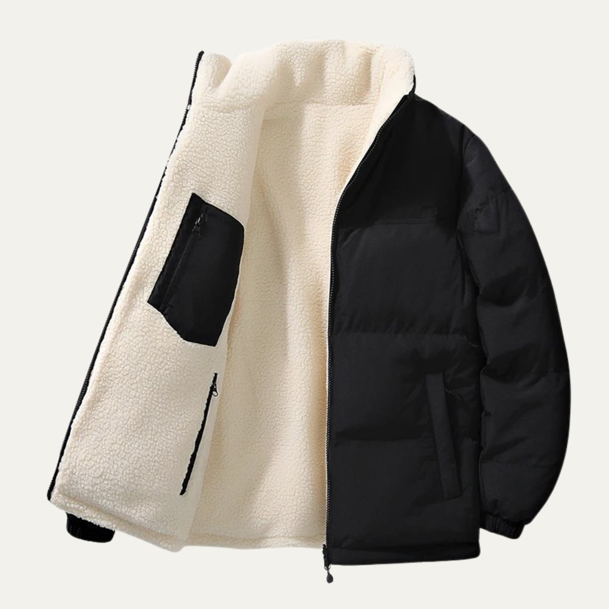 Thermal Reversible Wool Blend Men's Winter Coat