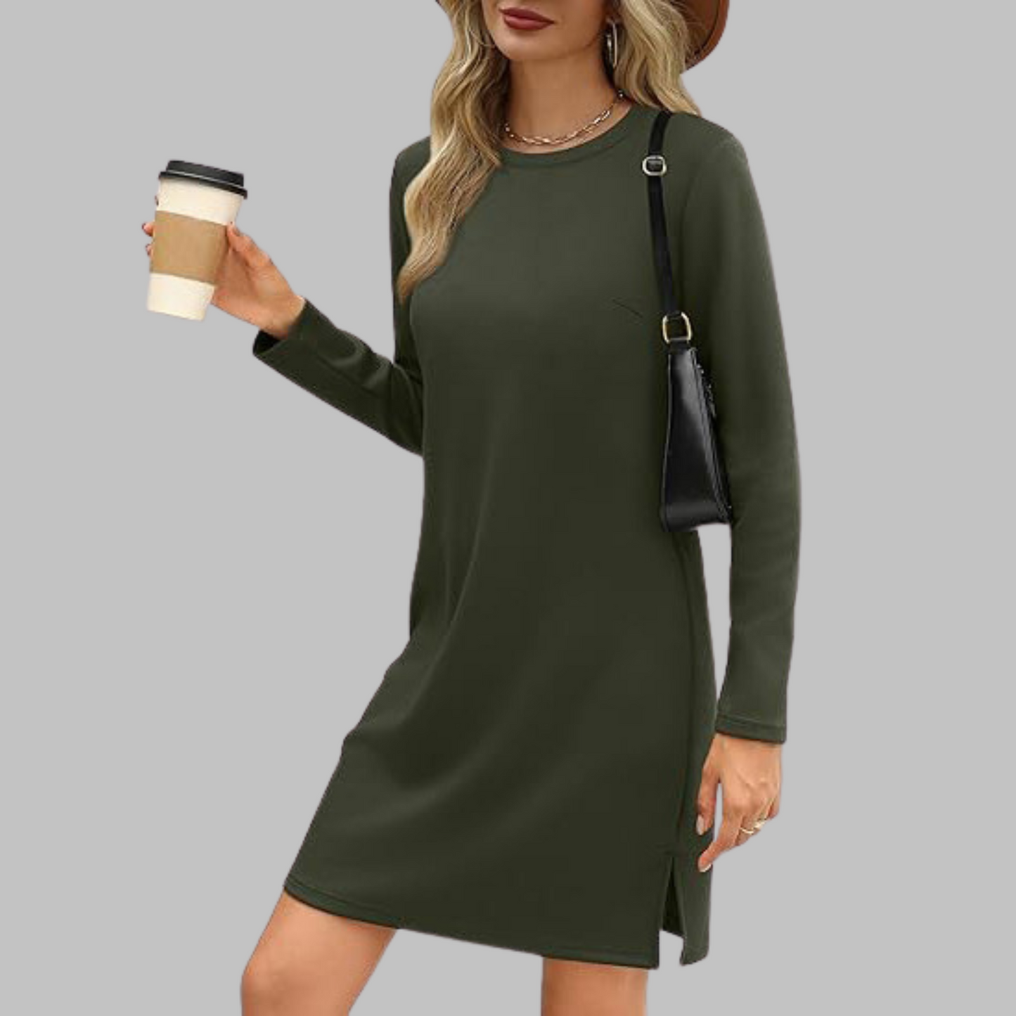 Relaxed Fit Casual Round Neck Dress