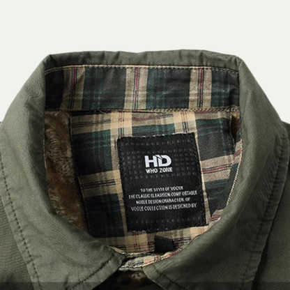 Cozy Mens Plaid Fleece Lined Winter Jacket