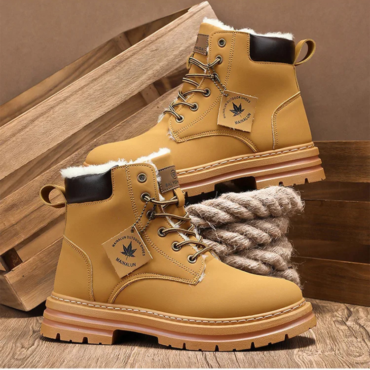 Warm Waterproof Men's Insulated Snow Boots