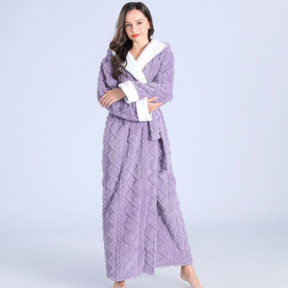 Plush Women's Cozy Hooded Bath Robe