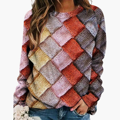 Colorful Women's Knitted Pullover Sweater - Olytrend