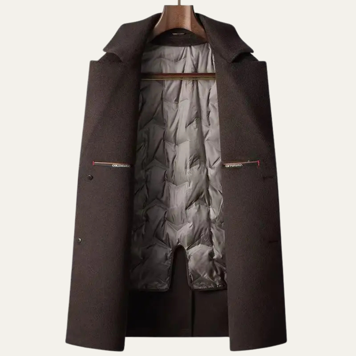 Classic Fit Mens Wool Trench Coat