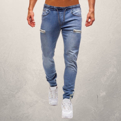 Slim Fit Mens Jogger Jeans with Elastic Waist - Nocini