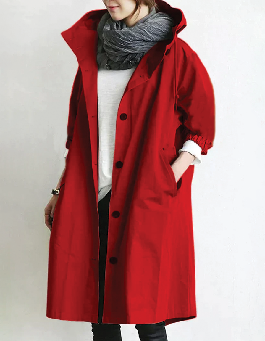 Classic Water Repellent Hooded Trench Coat