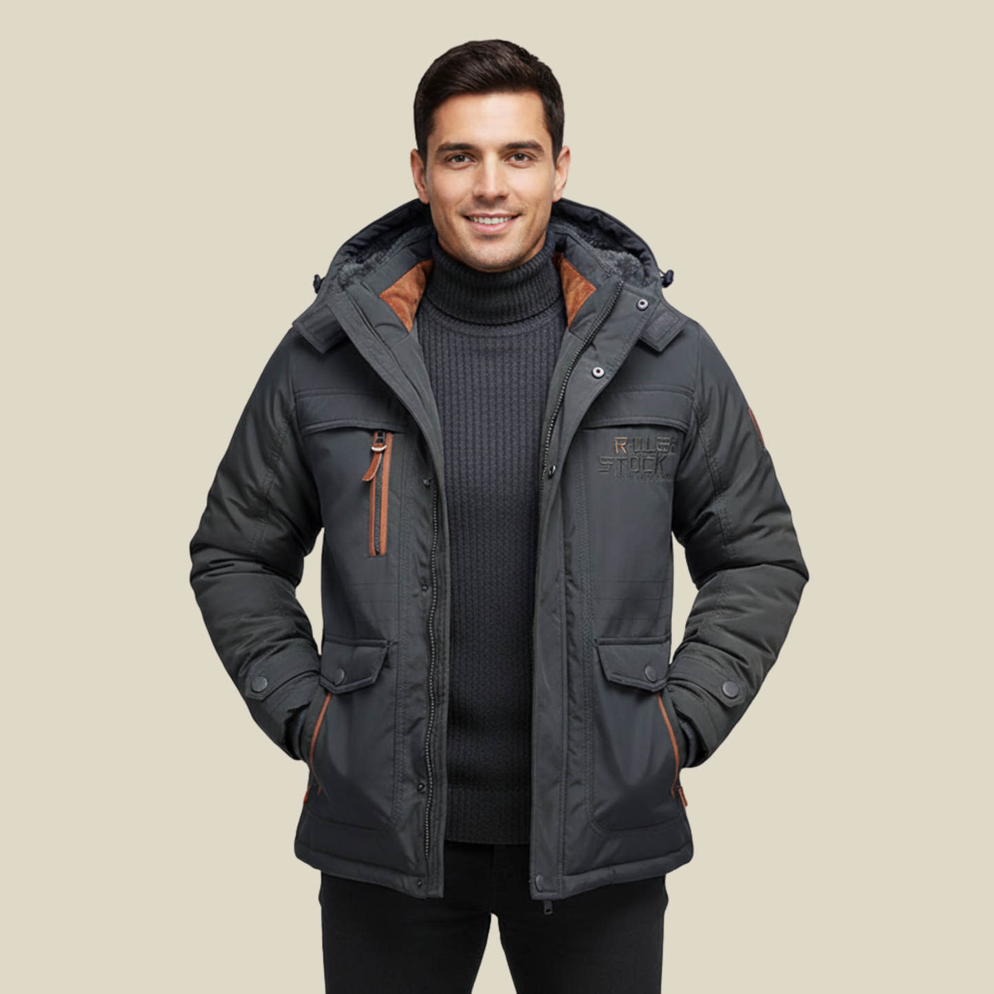 Warm Waterproof Men's Hooded Parka Jacket