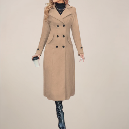 Classic Women's Long Coat - Warm Winter Overcoat Design