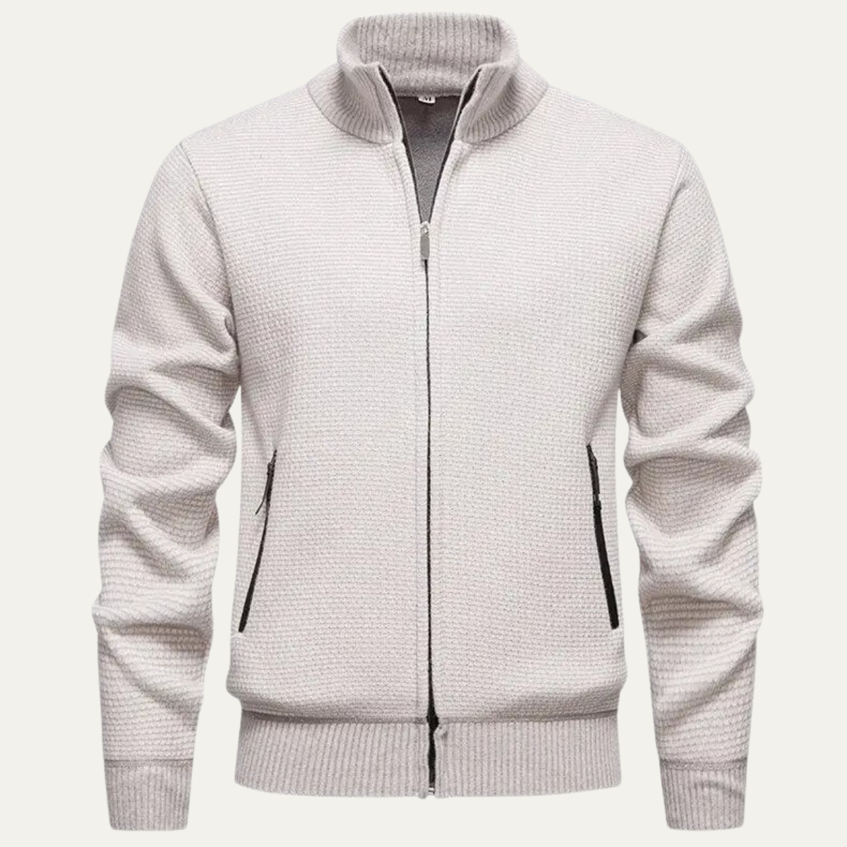 Relaxed Fit Men's Knit Zip Up Cardigan Sweater