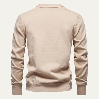 Rugged Mens Cable Knit V Neck Cardigan Sweater