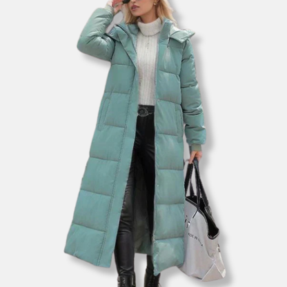 Warm Women's Parka Coat Full Length Hooded Jacket