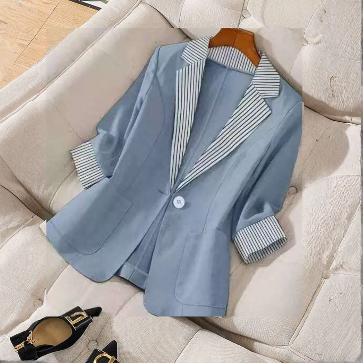 Professional Front Button Long Sleeve Work Blazer Jacket