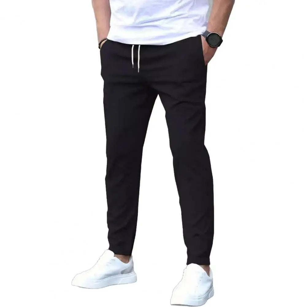 Men's Athletic Running Pants with Pockets & Elastic Waist