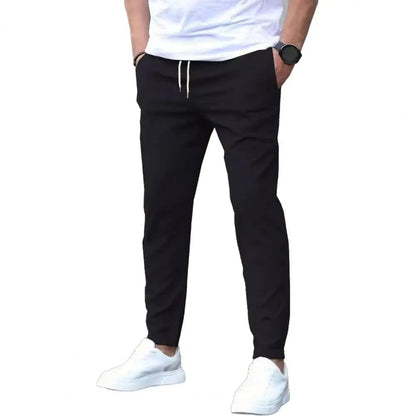 Men's Athletic Running Pants with Pockets & Elastic Waist