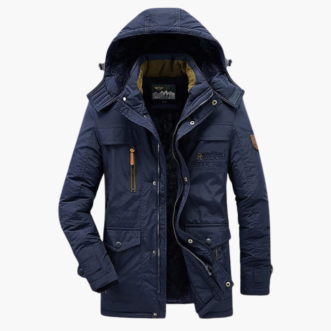 Waterproof Mens Parka Coat with Adjustable Hood