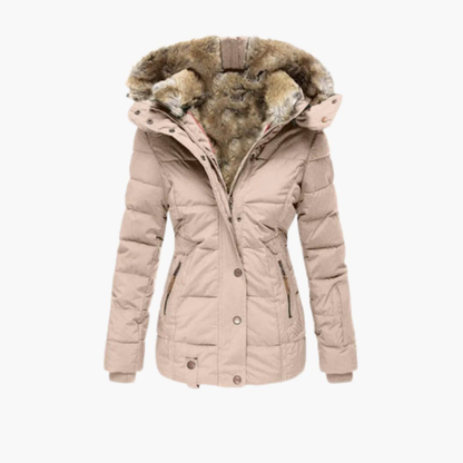 Ladies' Coat with Textured Finish and Zip Fastening - Olytrend
