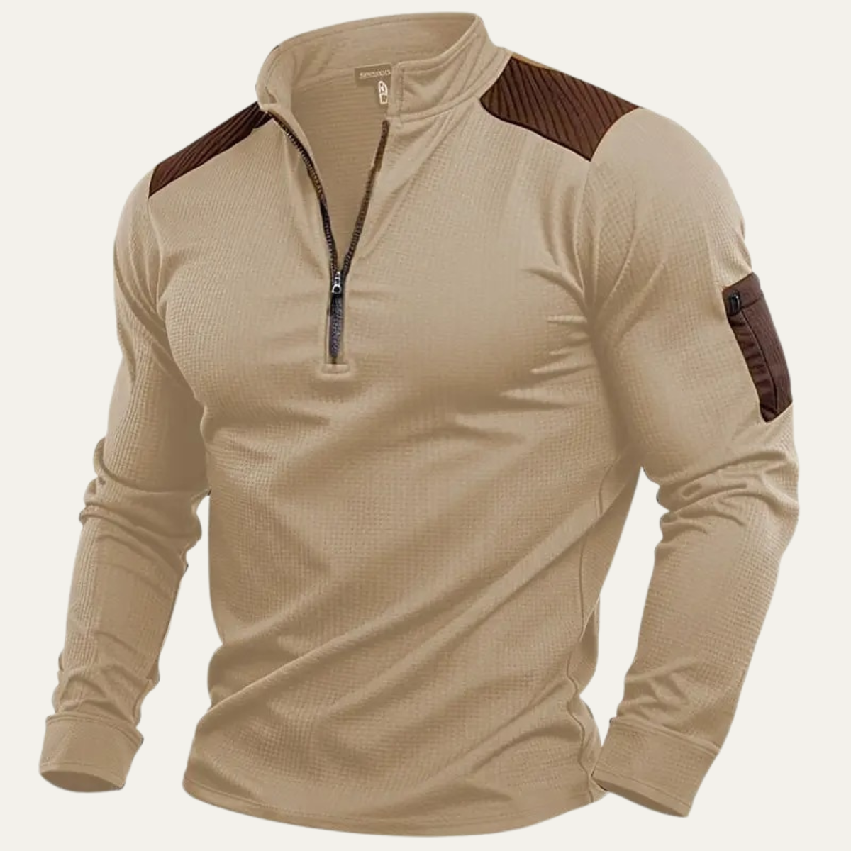 Relaxed Fit Men's Zip Neck Casual Sweater