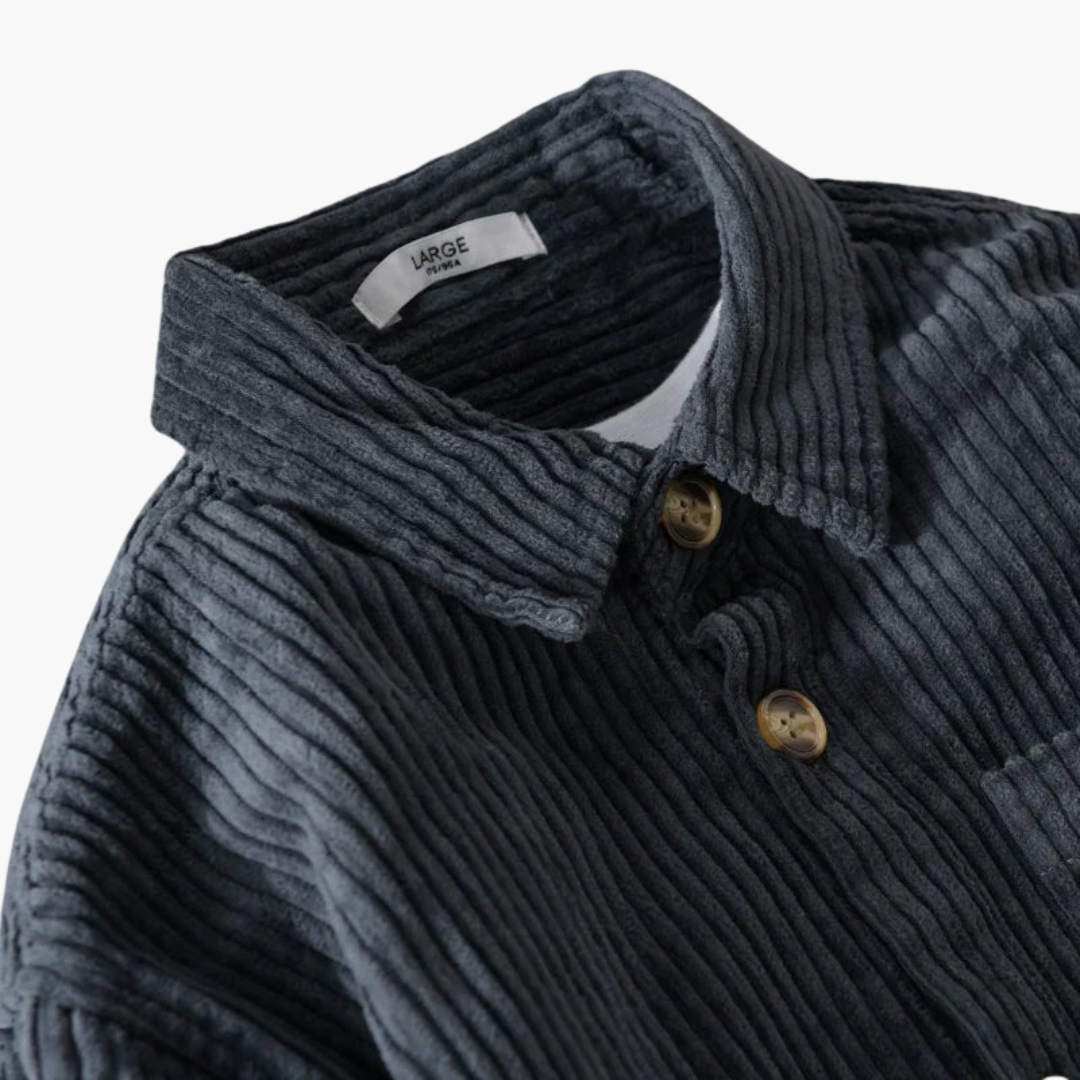 Relaxed Fit Mens Shirt - Large Button Down Collar