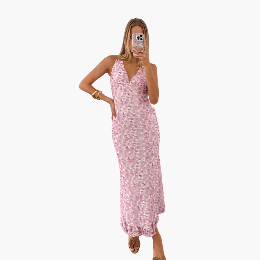Chic V-Neck Maxi Dress for Women