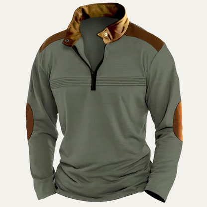 Classic Men's Vintage Zipper Neck Sweater
