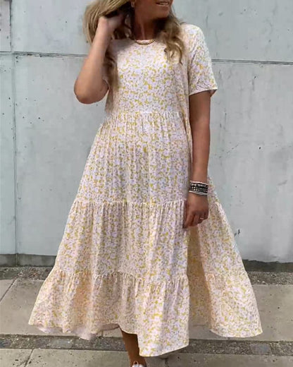 Women's Floral Sundress with Round Neck