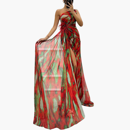 Chic Off Shoulder Maxi Dress with Flowy Design