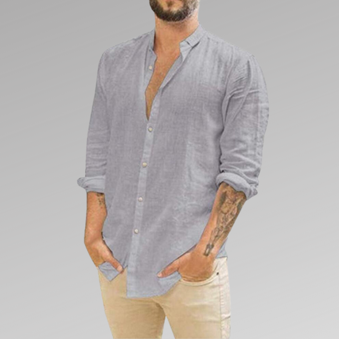 Comfortable Linen Casual Mens Shirt Relaxed Fit