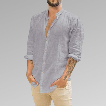 Comfortable Linen Casual Mens Shirt Relaxed Fit