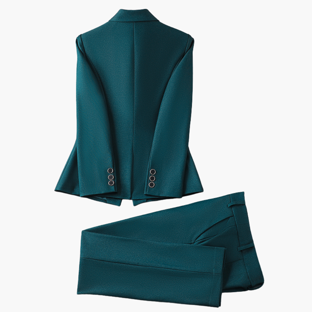 Ladies' Suit Jacket with Single Button and Trousers
