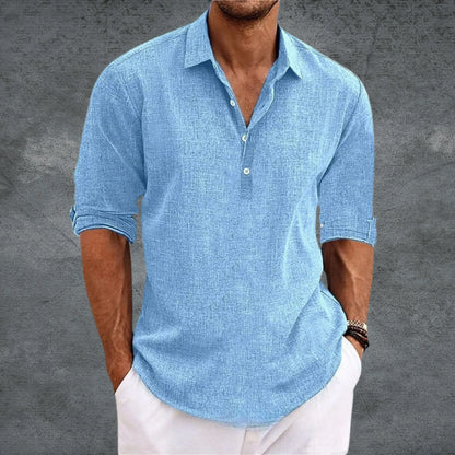 Casual Mens Button Down Roll Sleeve Shirt