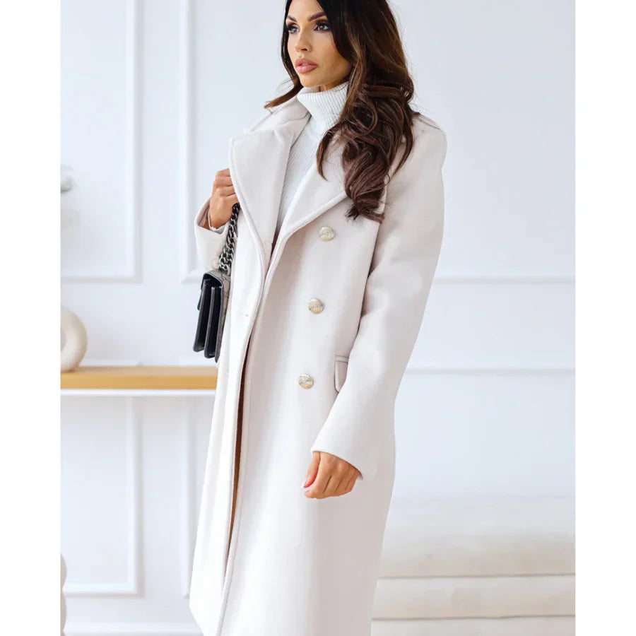 Classic Fit Women's Double Breasted Long Coat